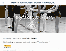 Tablet Screenshot of dreamsinmotiondance.com
